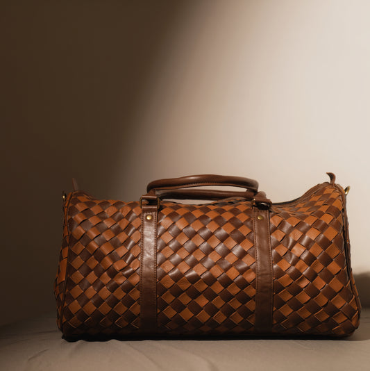 Heritage Leather handweaved duffle bag